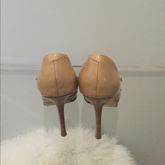 Nude Jimmy Choo peep toe Amina pumps size 38 - Picture 4 of 8
